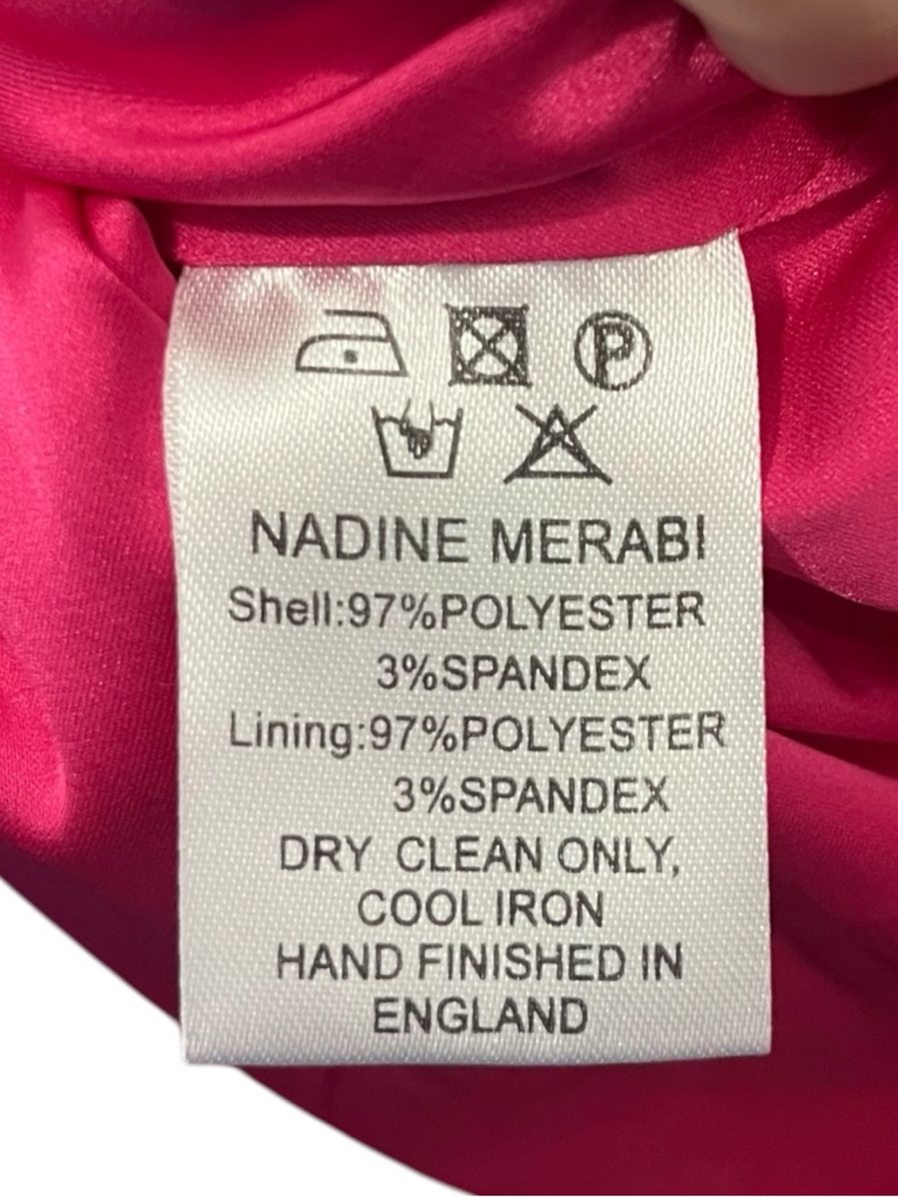 Nadine‎ Merabi NWT Celina Dress Women’s Large Hot Pink Sequin One Shoulder Gala - Picture 8 of 9